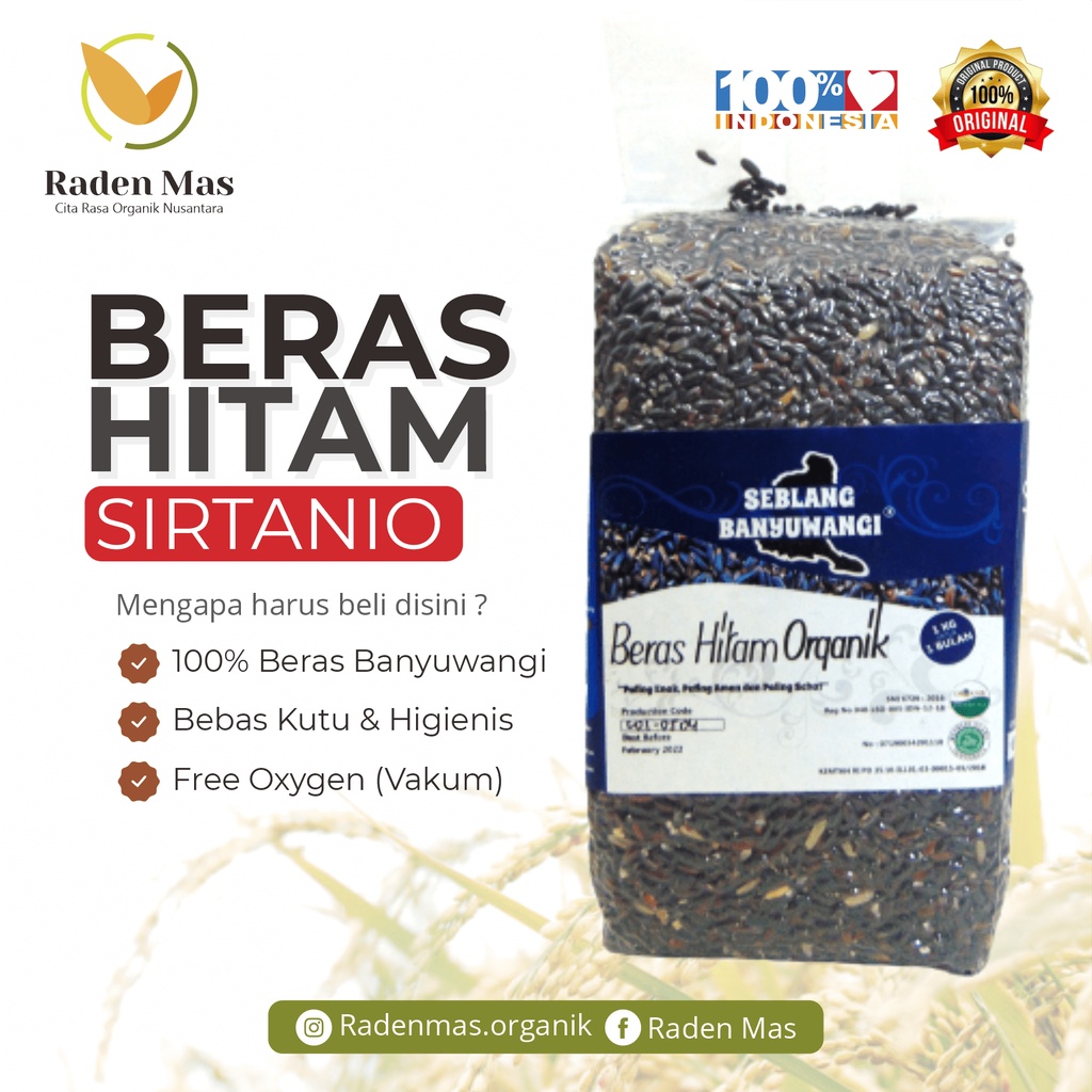 

Beras Hitam Pulen Organik 1 Kg Sirtanio - Program Diet