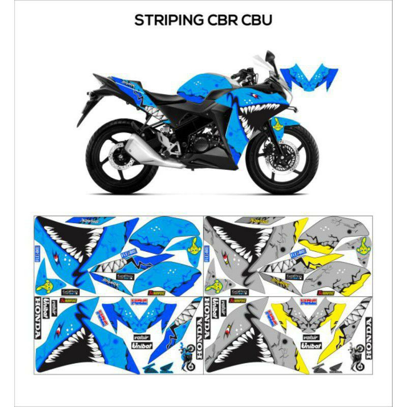 STICKER STRIPING CBR CBU / STRIPING LIS BODY VARIASI HONDA CBR CBU SHARK