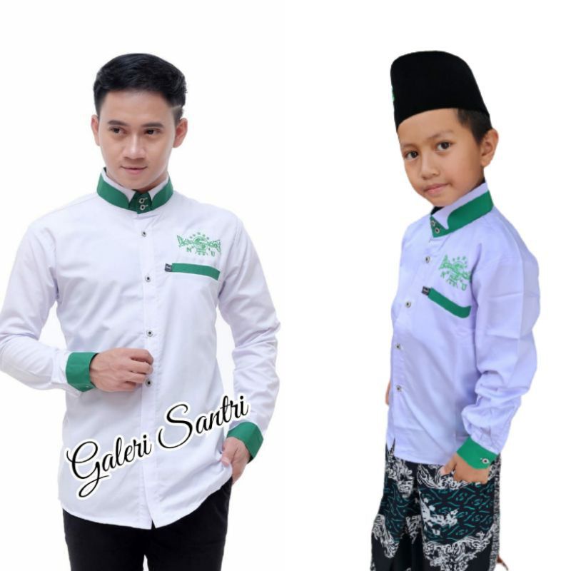 Baju Koko Couple Ayah Anak, Kemko Ayah Anak, Couple Koko Kemeja Kemko NU