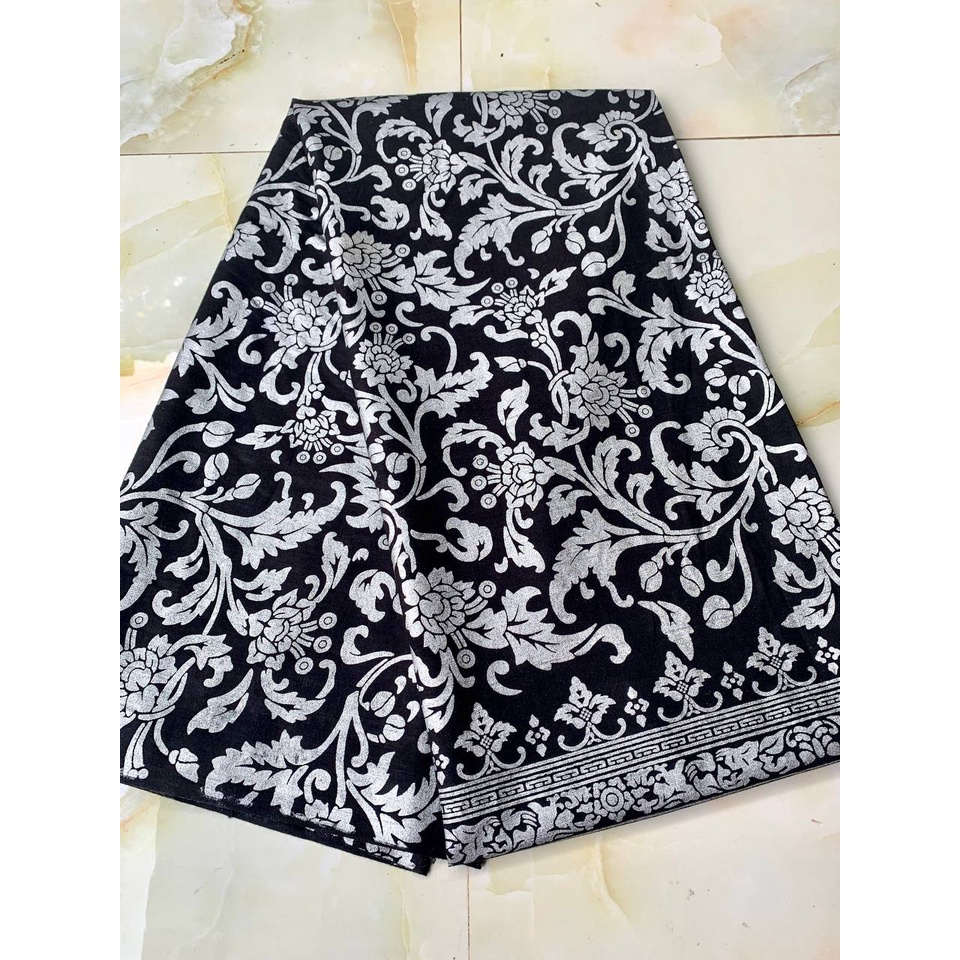Kain batik printing prada silver kain batik meteran bahan baju kain meteran batik Pekalongan