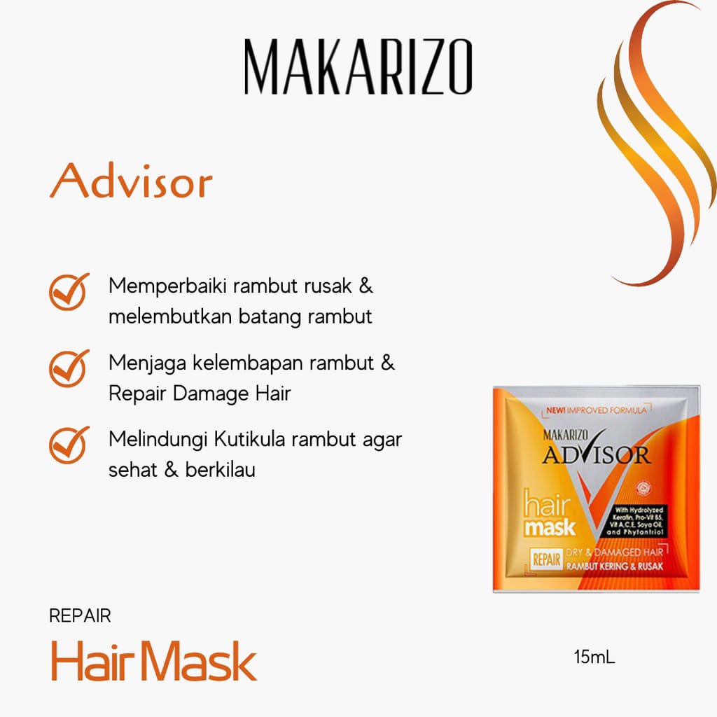 ~ PIYOSHI08 ~ MAKARIZO Hair Mask Repair Dry And Damaged Hair 15 Ml / 45 Ml PC37