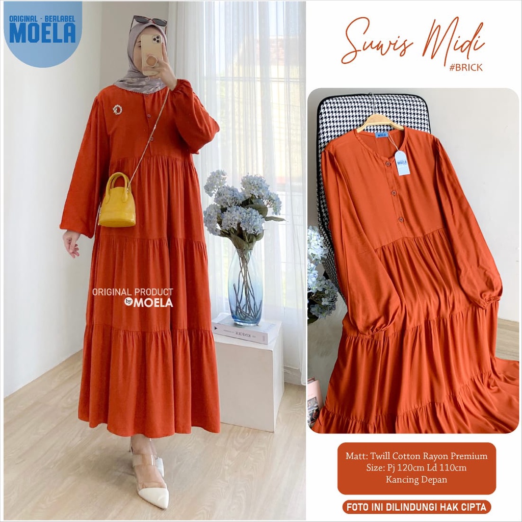 Suwis Brick Midi Gamis Original Moela Berlabel