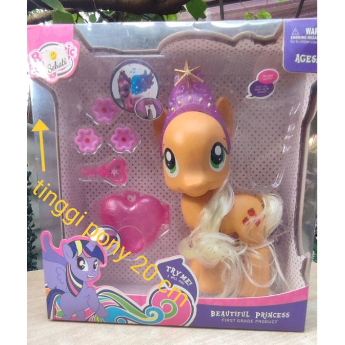 Mainan anak little pony bahan karet little pony house set mainan boneka pony kuda pony accersorie ha