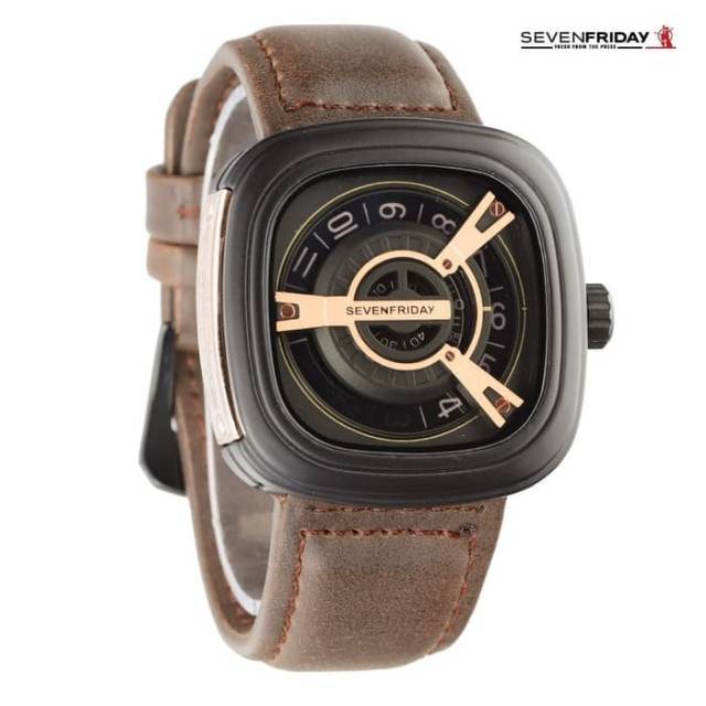 Jam Tangan Sevenfriday - Jam Tangan Fashion Pria Trendy - Coklat Tua