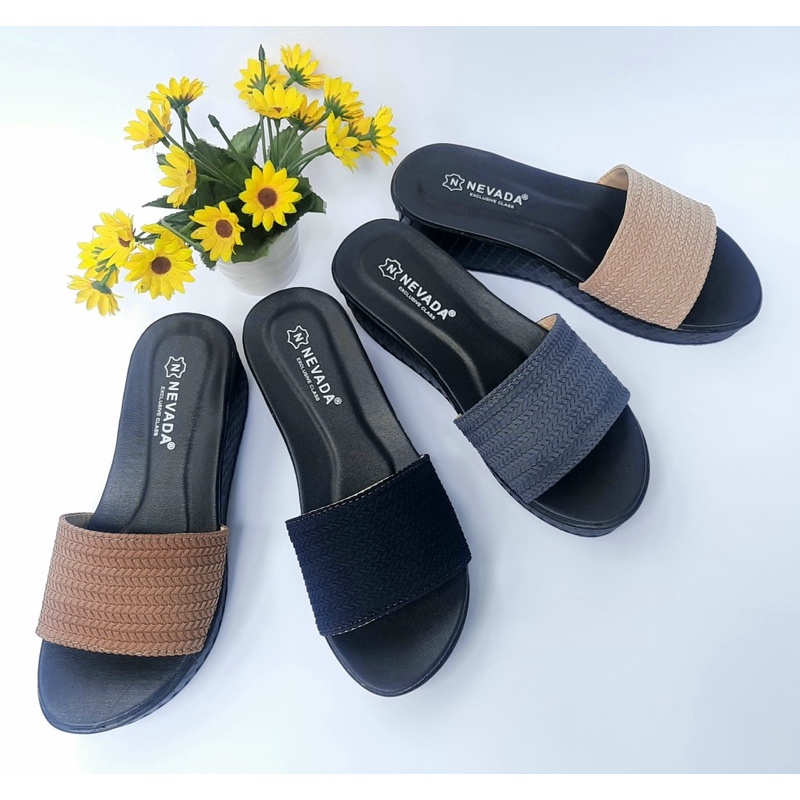 DISKON DAY! Sandal Wedges Japit - Sandal Wanita Nevada Terbaru