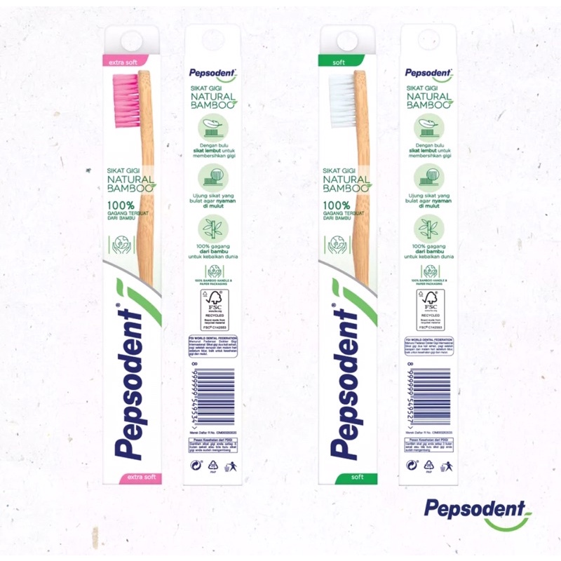 PEPSODENT Sikat Gigi Natural Bamboo Bambu Soft & Extra Soft