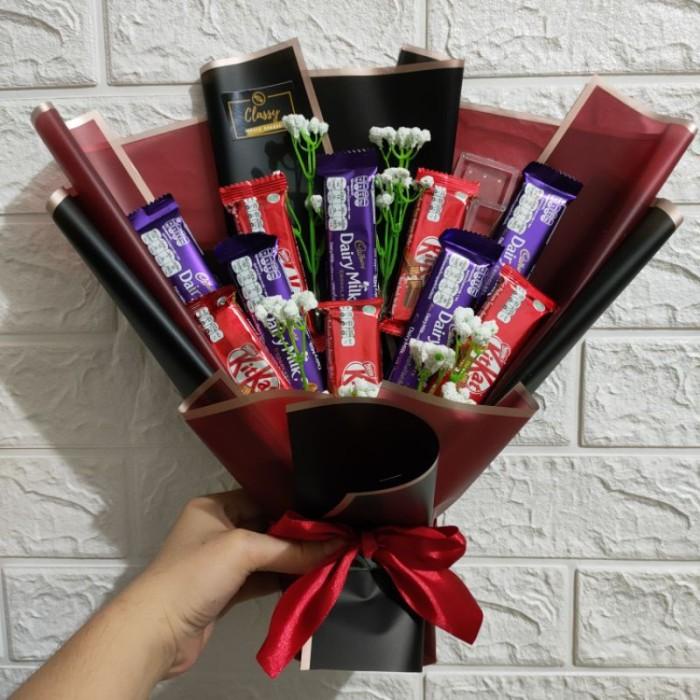 

Snack Bouquet Coklat Cadbury Kitkat Bucket Bunga Buket Snack Jajan Had Best Seller