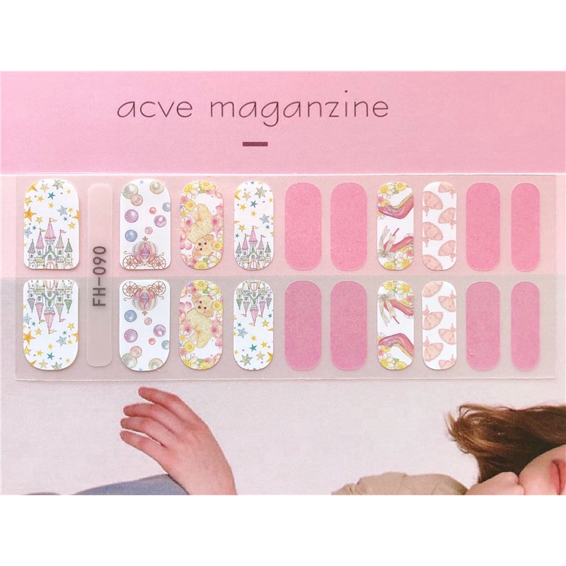 Fh 20pcsset Stiker Kuku Palsu Akrilik 3d Untuk Nail Art Diy