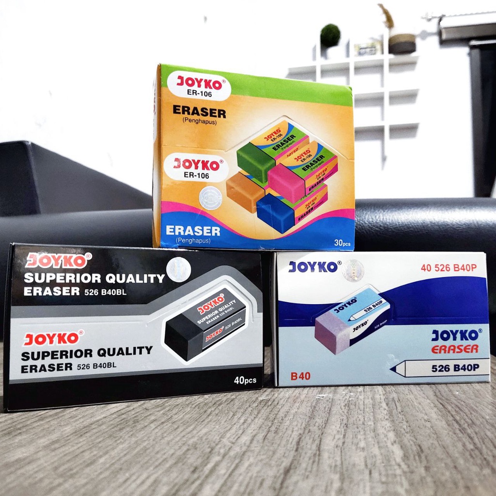 

STR 02 - Penghapus karet Joyko hitam putih dan warna Kecil / Eraser Joyko murah ecer 1pcs