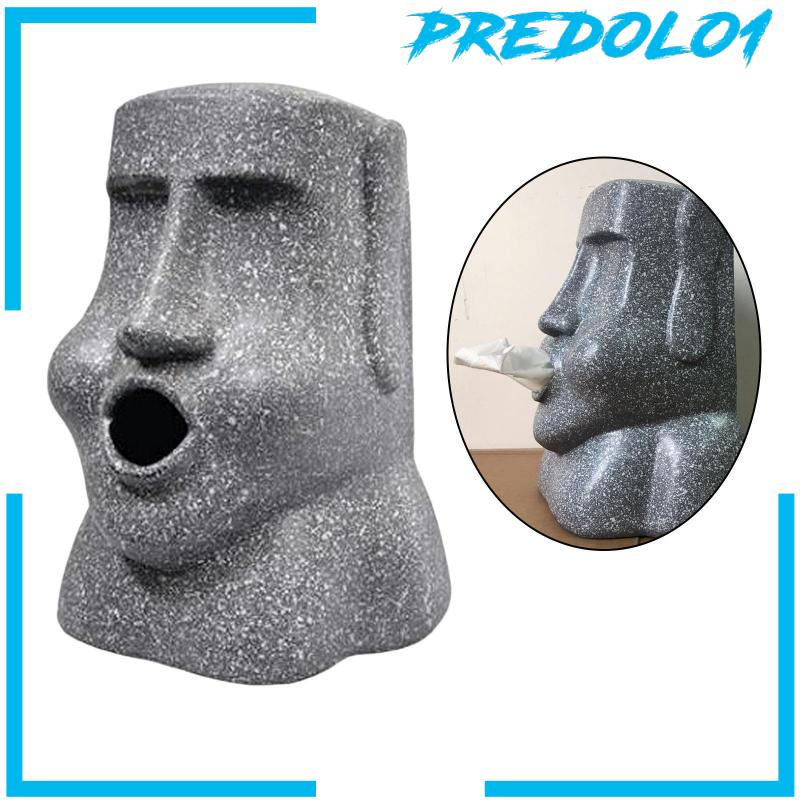 [PREDOLO1] Tissue Box Holder, Moai Sculpture Funny Novelty for Living Room Bedroom