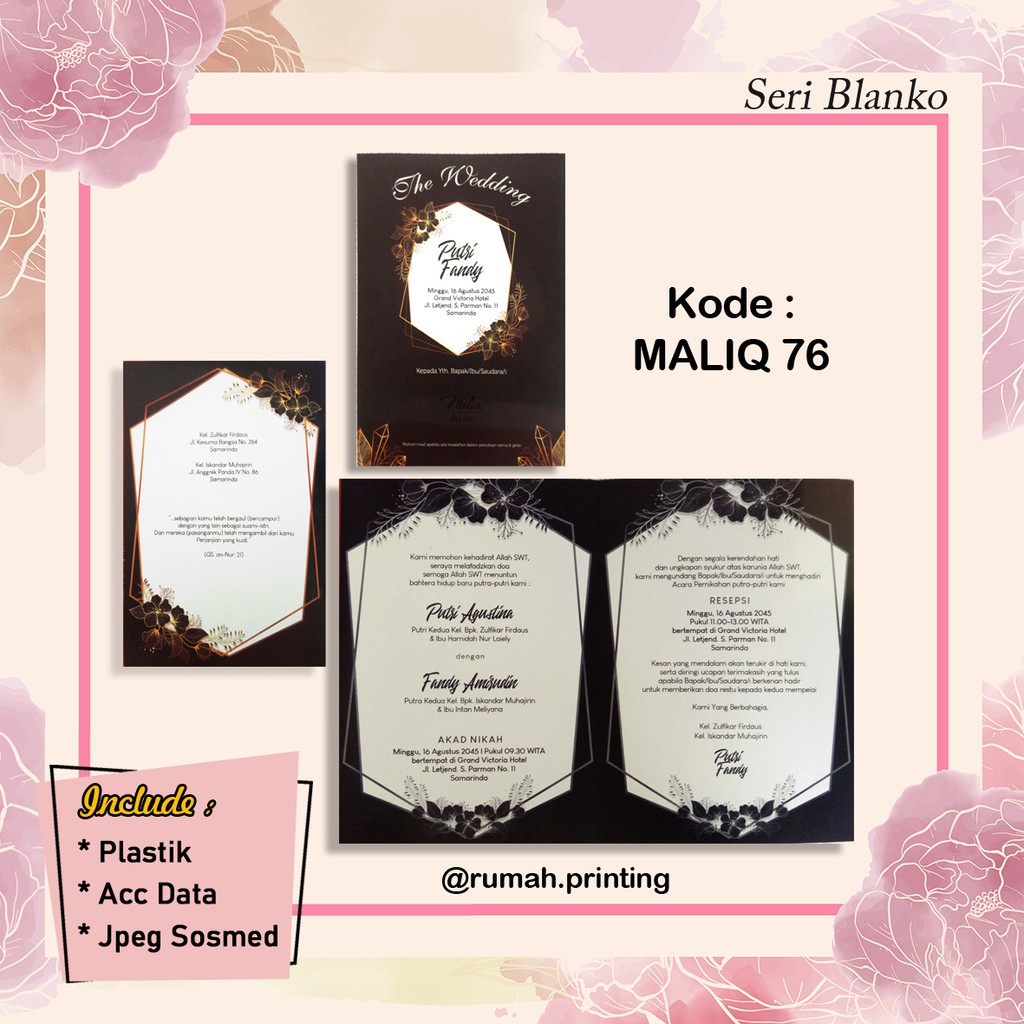 Jual Blanko Kosong Undangan Maliq Shopee Indonesia