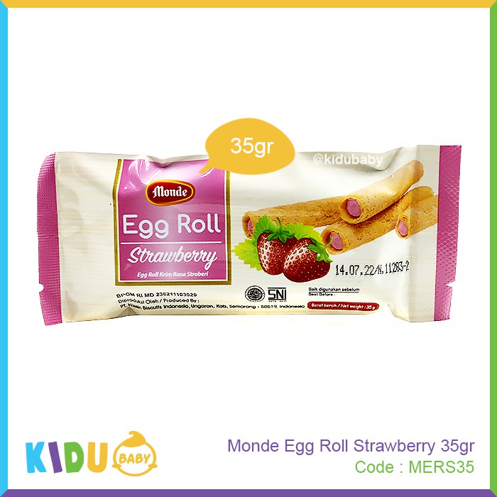 Monde Egg Roll 35gr Biskuit Cemilan Sehat Ibu &amp; Anak Kidu Baby