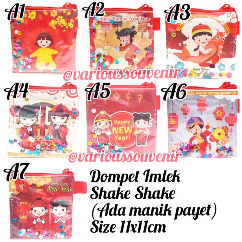 Dompet Angpao Imlek Shake Shake Manik Payet Tahun 2021 Kartun Mickey Doraemon Unicorn LOL Tsum Tsum