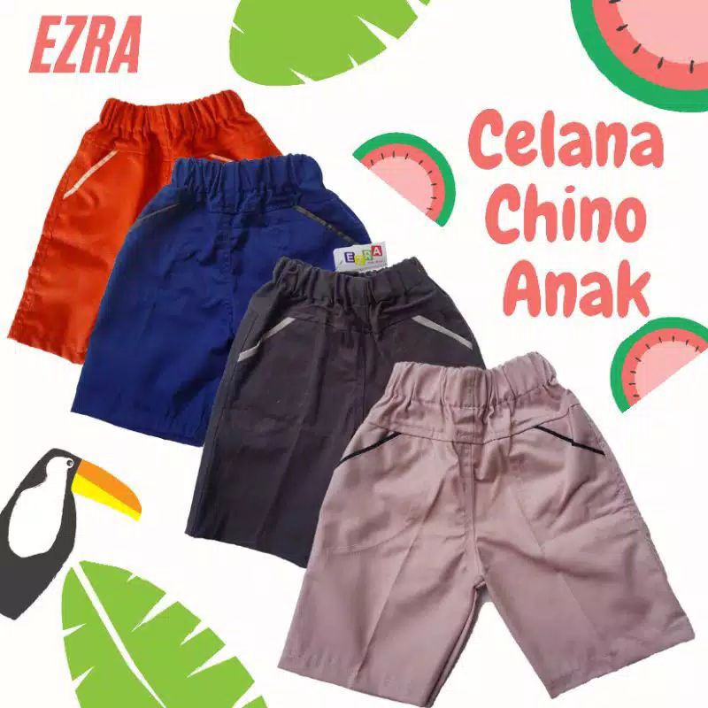 Celana Pendek Anak Laki Laki Ezra Kids Chino Regular 1 - 14 Tahun