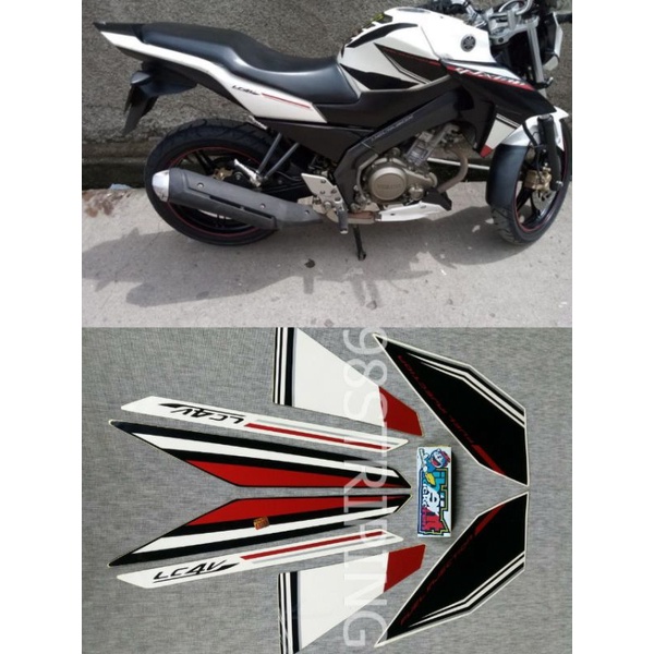 STIKER STRIPING LIS STANDAR ORI YAMAHA VIXION PUTIH HITAM TAHUN 2015