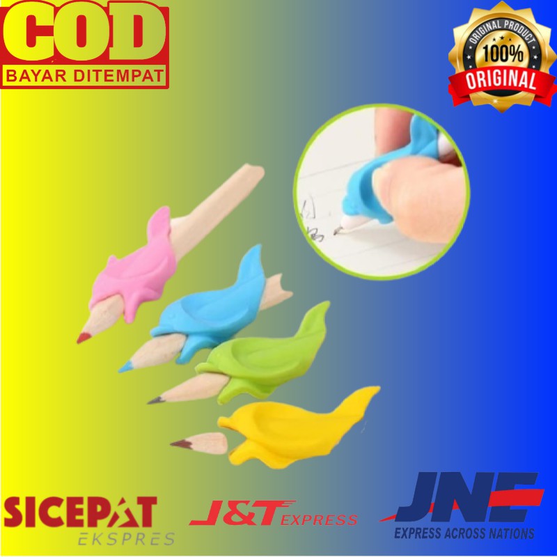 

„449' Dolphin Pencil Helper Pencil Holder Pencil Grip Silicone Rubber Pensil - Ungu ®MEGA PROMO ¿