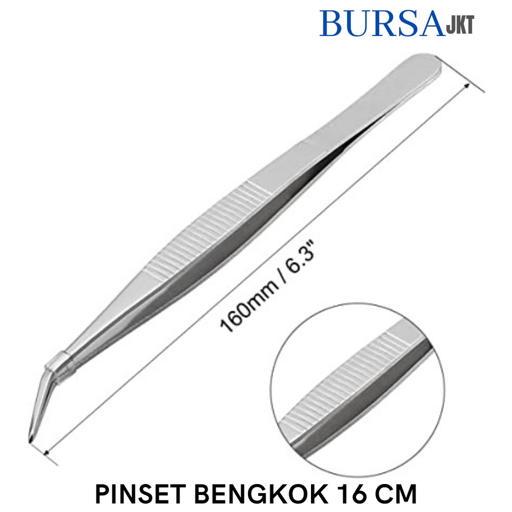 PINSET CAPIT ANATOMI KEDOKTERAN STAINLESS STEEL DENTAL MULTIFUNGSI BENGKOK CURVE 16CM 18 CM 20 CM