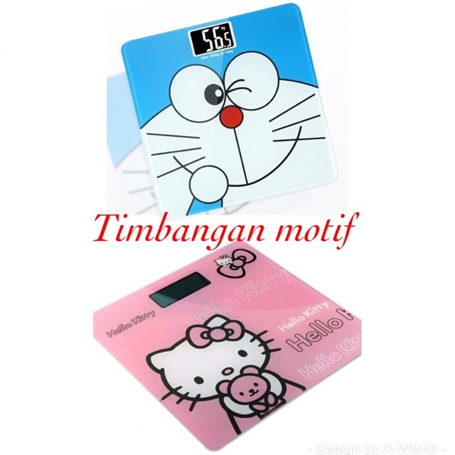 timbangan karakter  digital desain kartun 180kg / hello kitty dam doraemon