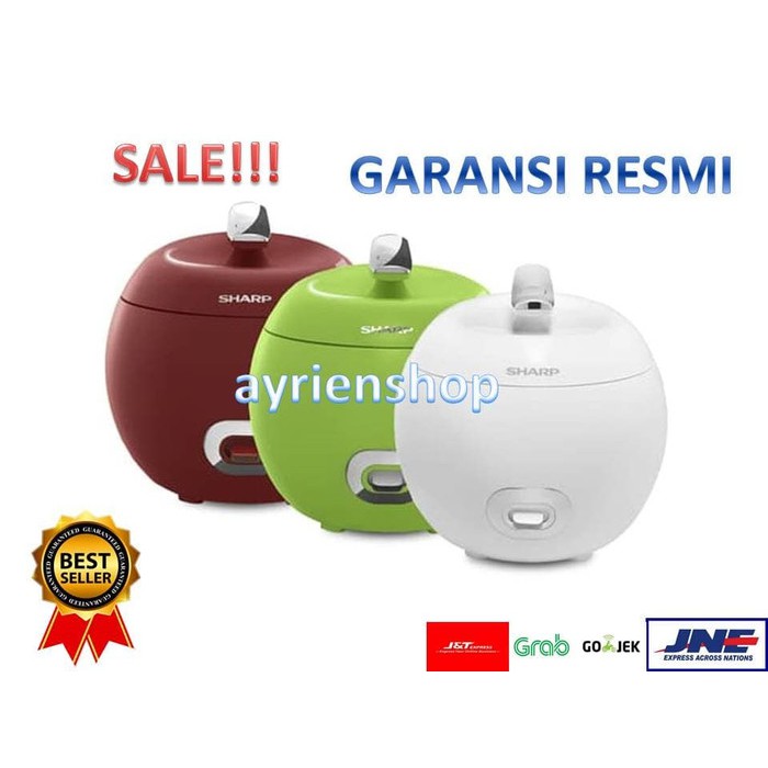 SHARP Rice Cooker Apple 0.8 liter KS-P8MY-WH/RD/GR - Hijau