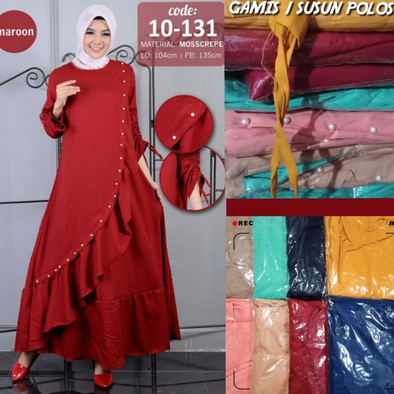 SALE GAMIS MOSCREPE POLOS/WARNA RANDOM/ALL SIZE/SLAYER DEPAN/APLIKASI MUTIARA TEMBAK