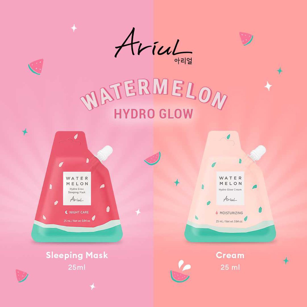 Ariul Watermelon Hydro Glow Cream & Sleeping Mask Spout