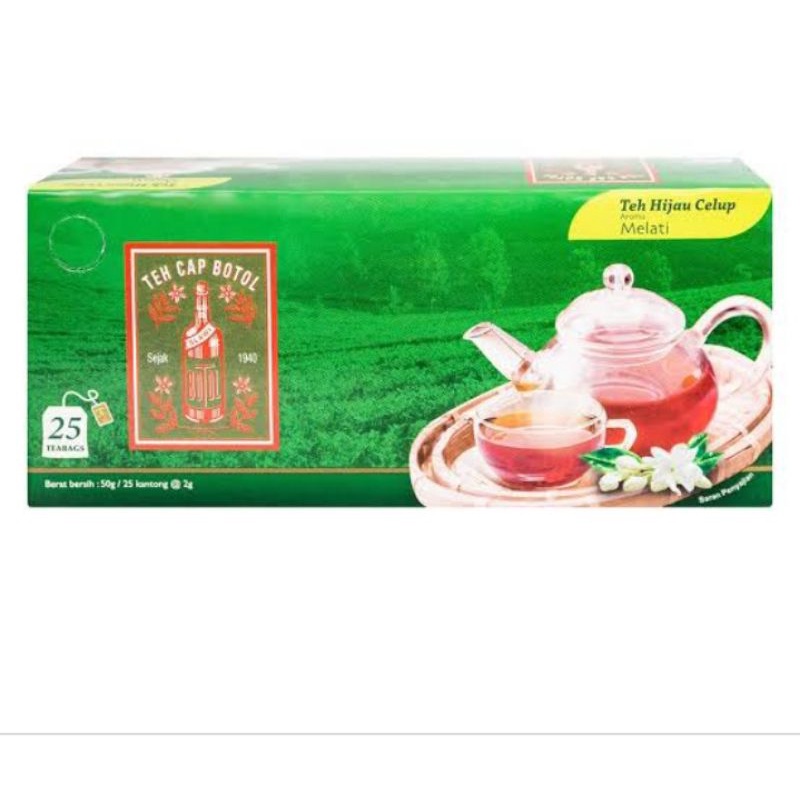 

TEH CELUP BOTOL KOTAK | TEH HIJAU AROMA MELATI ISI 25 KANTONG