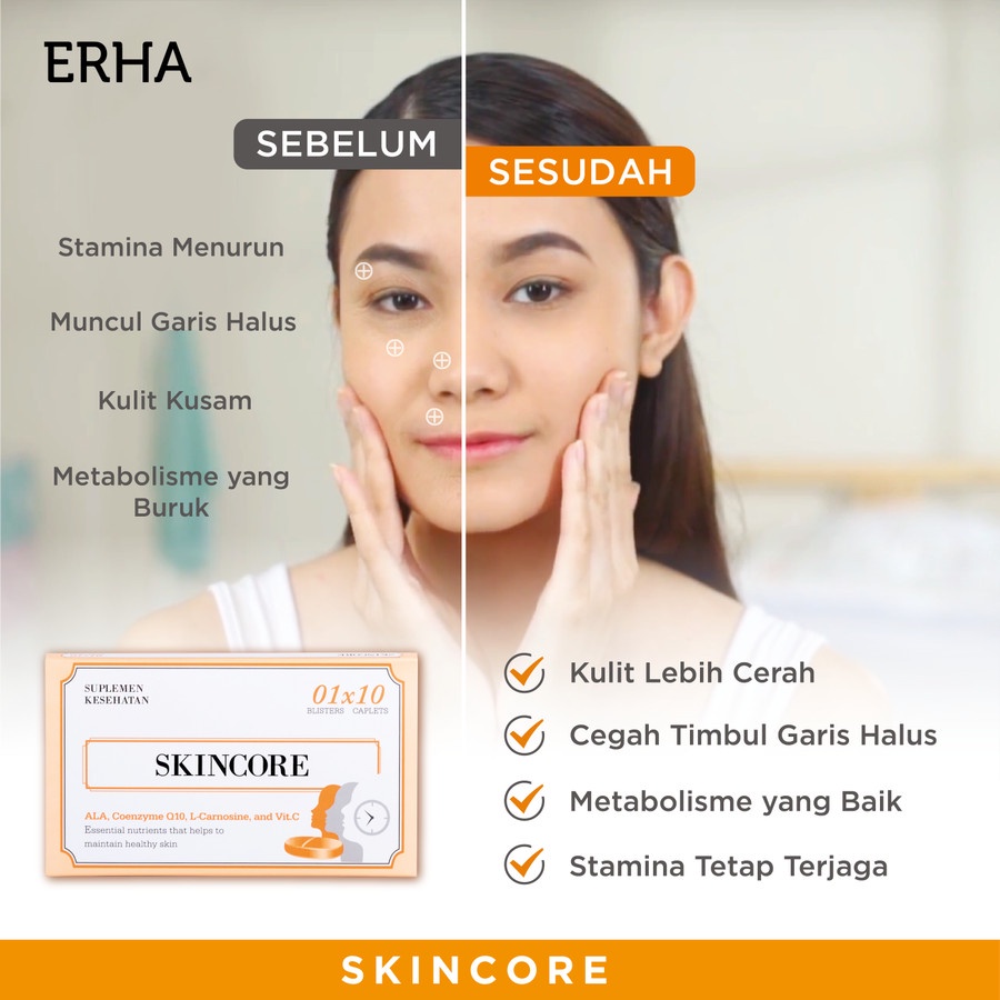 ERHA Suplemen Kulit &amp; Tubuh ERHA Skincore 10 Caps - Anti Penuaan dan Kebugaran
