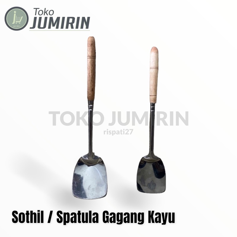 Sothil / Spatula Stainless Steel Gagang Kayu