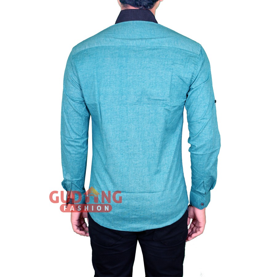 Man Slim Casual Long Sleeved Shirt LNG 1648