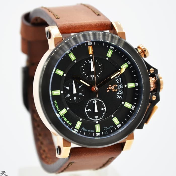 [Free Baterai] JAM TANGAN PRIA ALEXANDRE CHRISTIE AC 9200 NIGHT VISION LEATHER ORIGINAL GARANSI RESMI 1 TAHUN