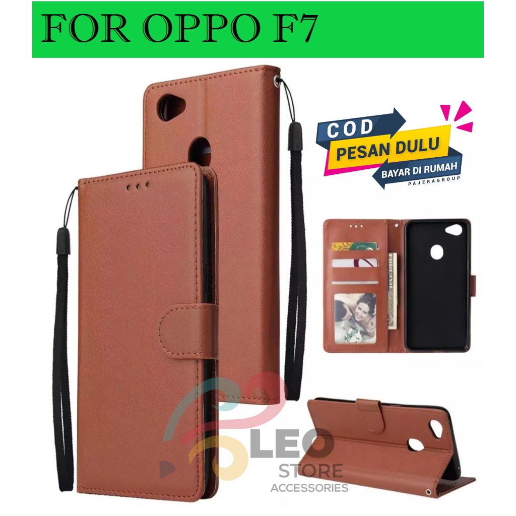 DOMPET HP UNTUK OPPO F7 (2018) NEW LEATHER FLIP CASE OPPO F7 (2018) NEW