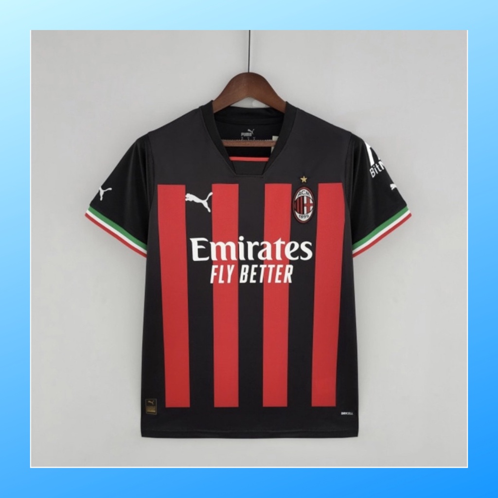 jersey futsal pria kaos sepak bola club baju milan home atasan grade ori wanita dewasa t-shirt seragam print custom jersy outfit klub olahraga kostum jarsey soccer pakaian oblong sports suit apparel polos