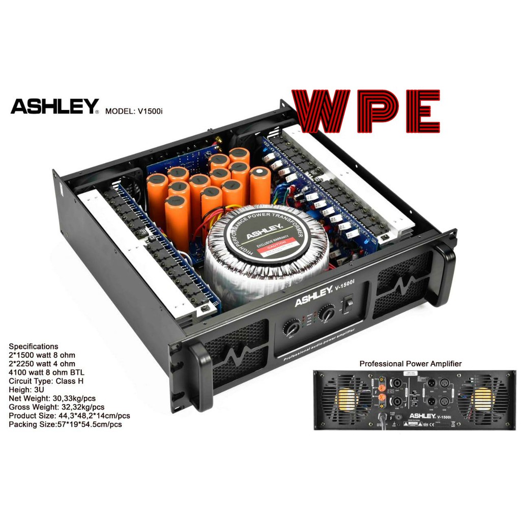 power amplifier ashley v1500i original power v 1500i