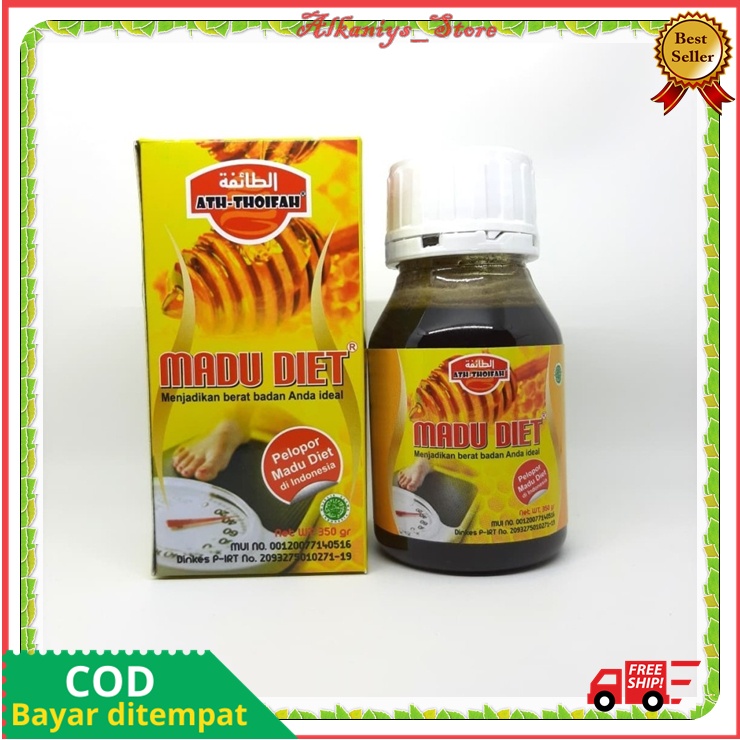 

Madu Herbal Diet Pelangsing ATH-THOIFAH Original Madu Herbal Penurun Berat Badan Ampuh Isi 350 gr