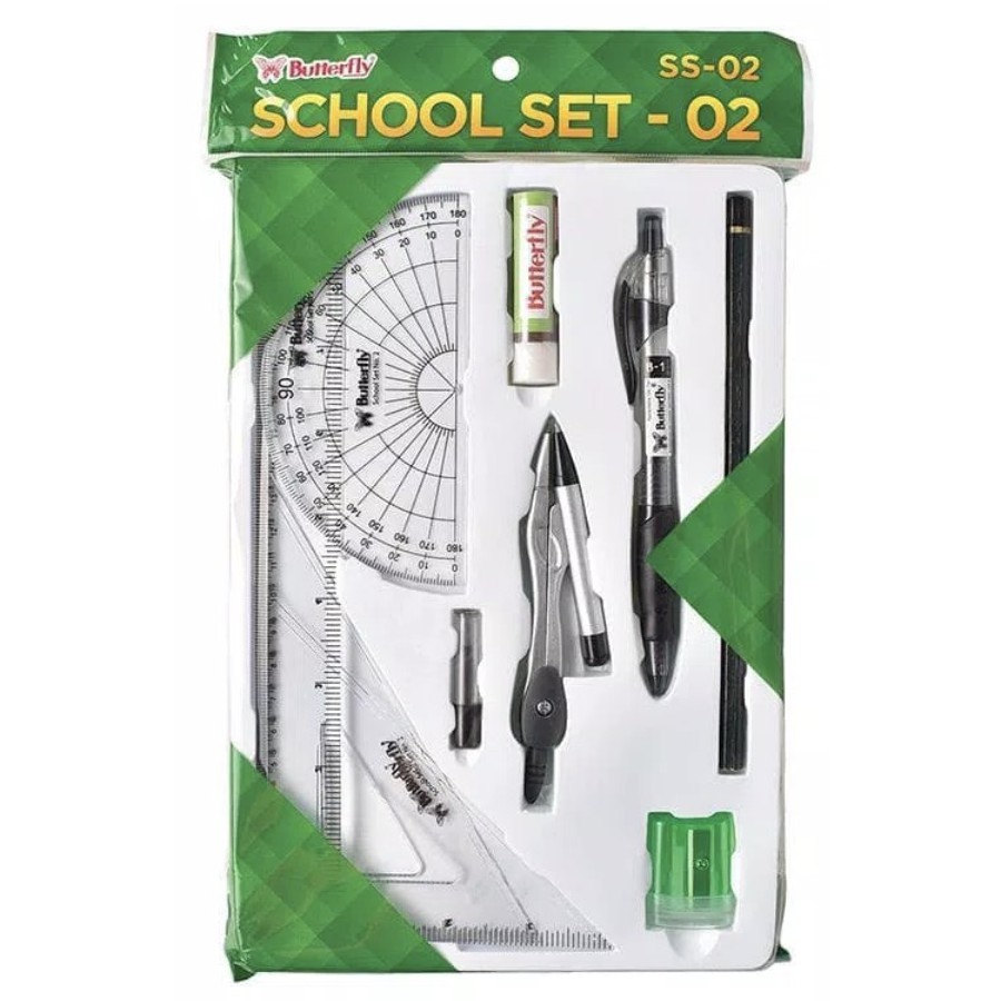 

STATIONERY SET BUTTERFLY SCHOOL SET SS-02 ISI 10 PAKET ALAT TULIS SEKOLAH LENGKAP POLOS GROSIR LUSIN