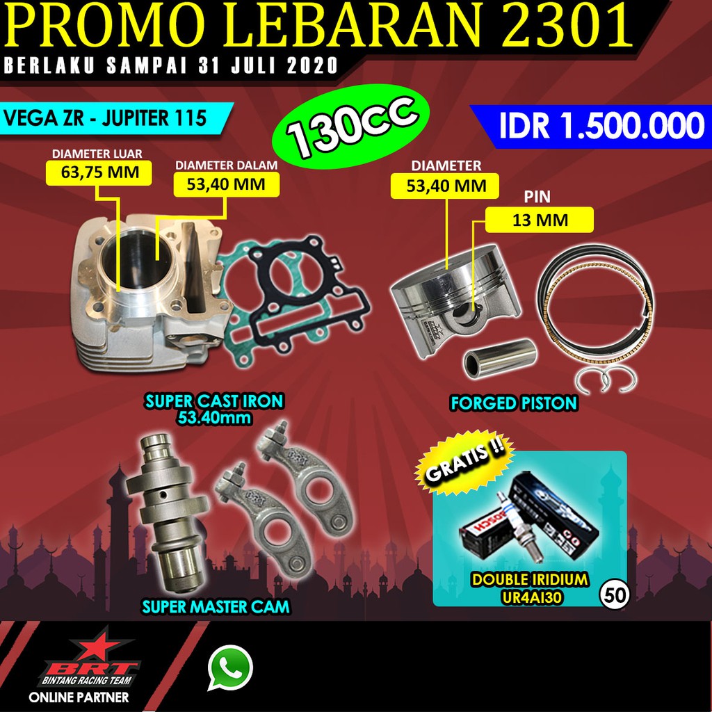 Promo Paket 2301 Bore Up Vega ZR / Jupiter 115cc
