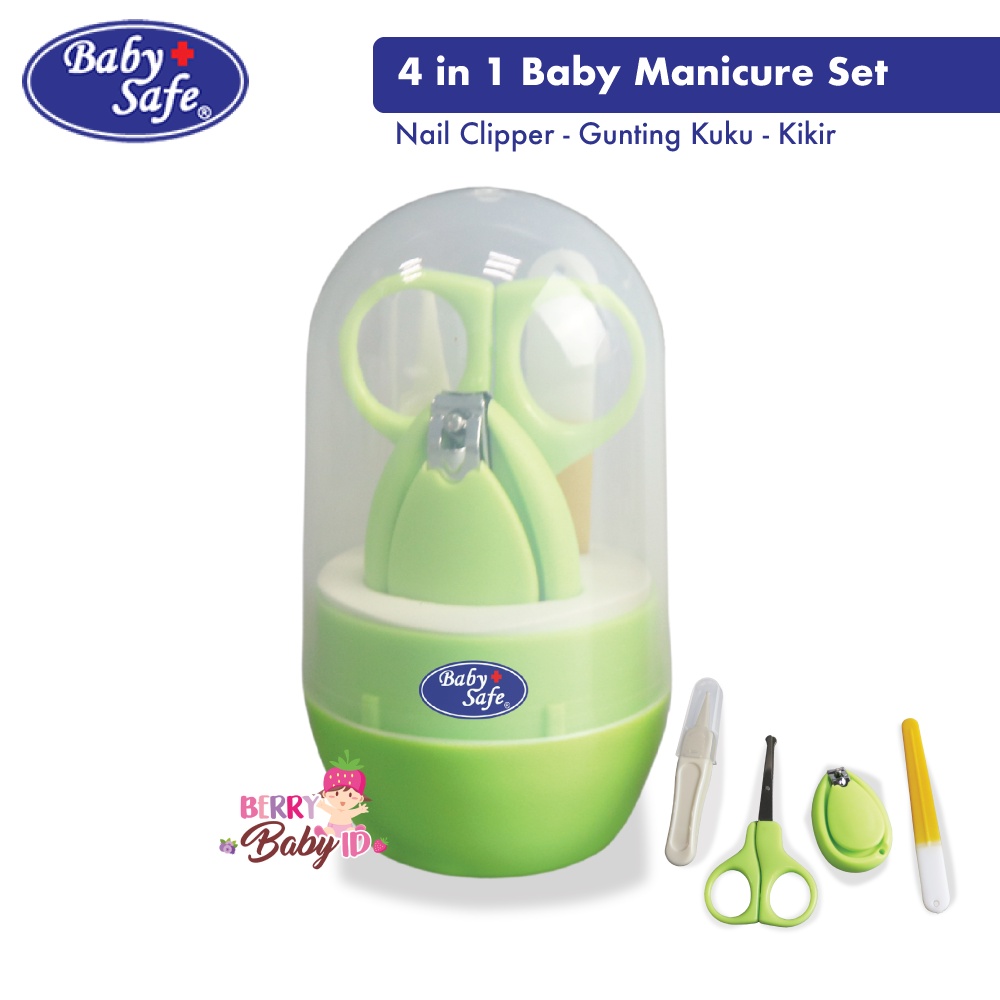 Baby Safe Paket 4-in-1 Manicure Set Gunting Kuku Bayi Nail Clipper Pinset dan Kikir BBS042 Berry Mart