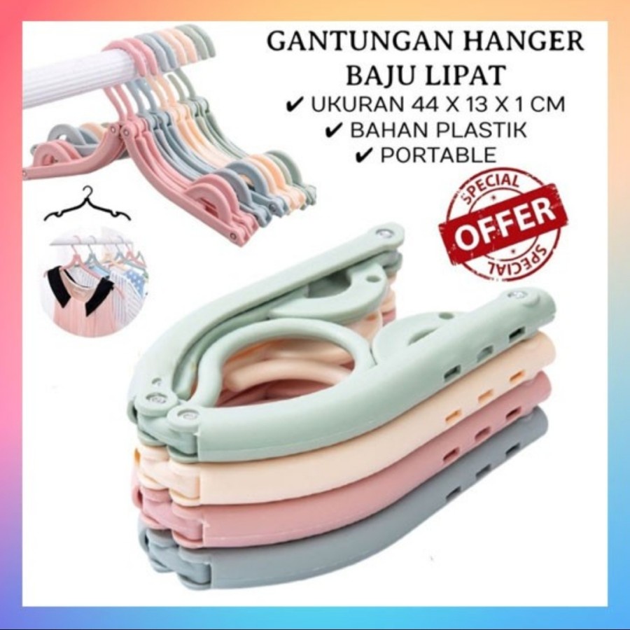 Gantungan Jemuran Baju Lipat Bagus Multifungsi Portable Hanger