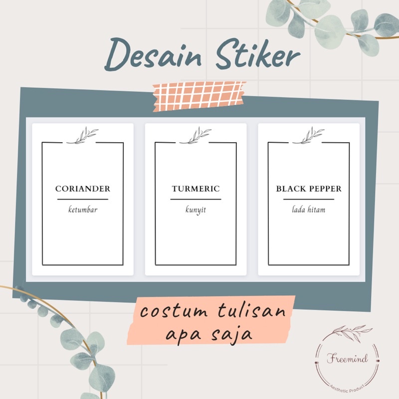 

Stiker Bumbu, Kotak Mainan, Lemari, Label Costum Simpel Aesthetic Menarik