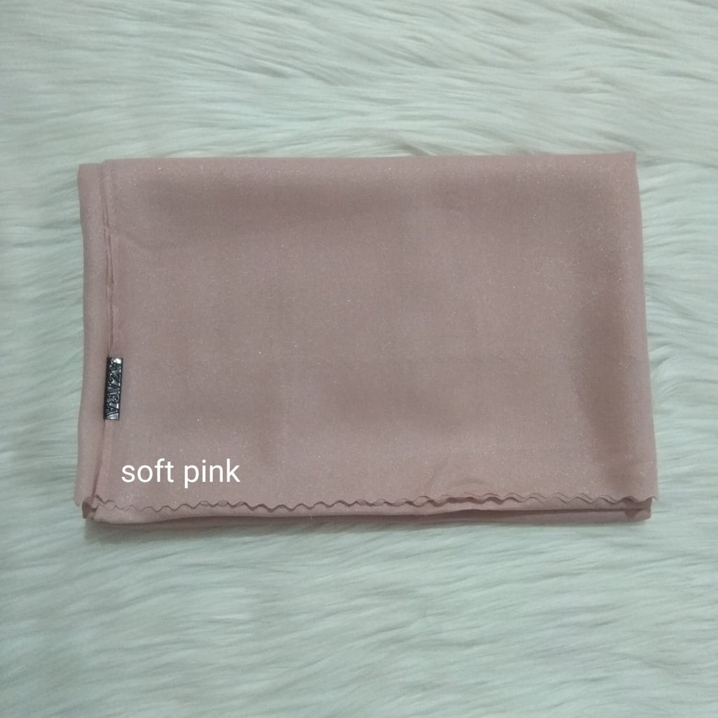 Termurah PASHMINA Nur Shinar LC Azara / PASMINA Glowing Nur Shinar lc/ PASMINA sinar lc-Soft Pink