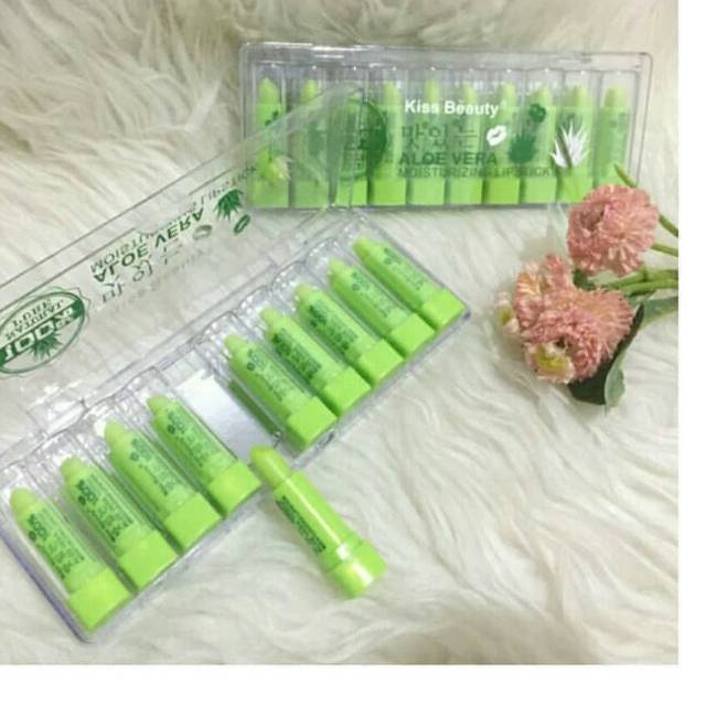 [ PERBOX ISI 10PCS ] KISSBEAUTY LIPBALM ALOEVERA