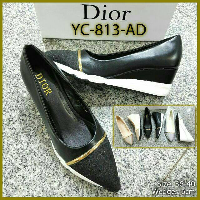 Sepatu Dior YC-813-AD wedges 6 cm