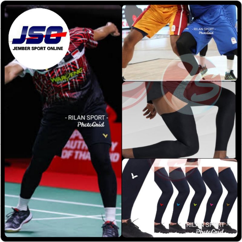 Kaos kaki stoking olahraga bulutangkis voli futsal sepakbola basket leg sleeve knee long stocking ba