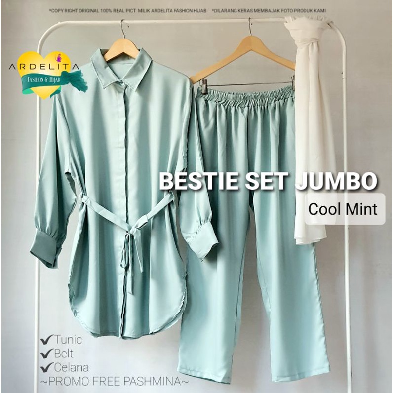 &lt;&lt;BISA JUMBO&gt;&gt;ORI BESTIE SET PREMIUM/SETCEL BUMIL BUSUI FRIENDLY/SET OOTD HIJAB PAKET HEMAT LENGKAP