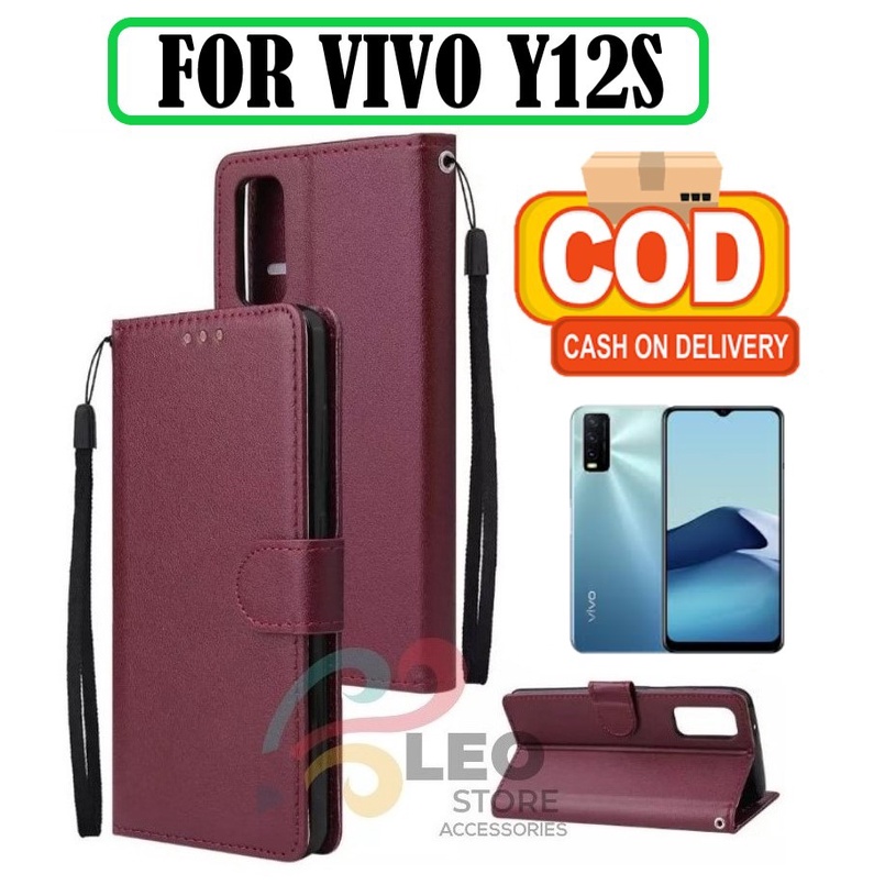 DOMPET HP UNTUK VIVO Y12S (2021) NEW LEATHER FLIP CASE VIVO Y12S (2021) NEW