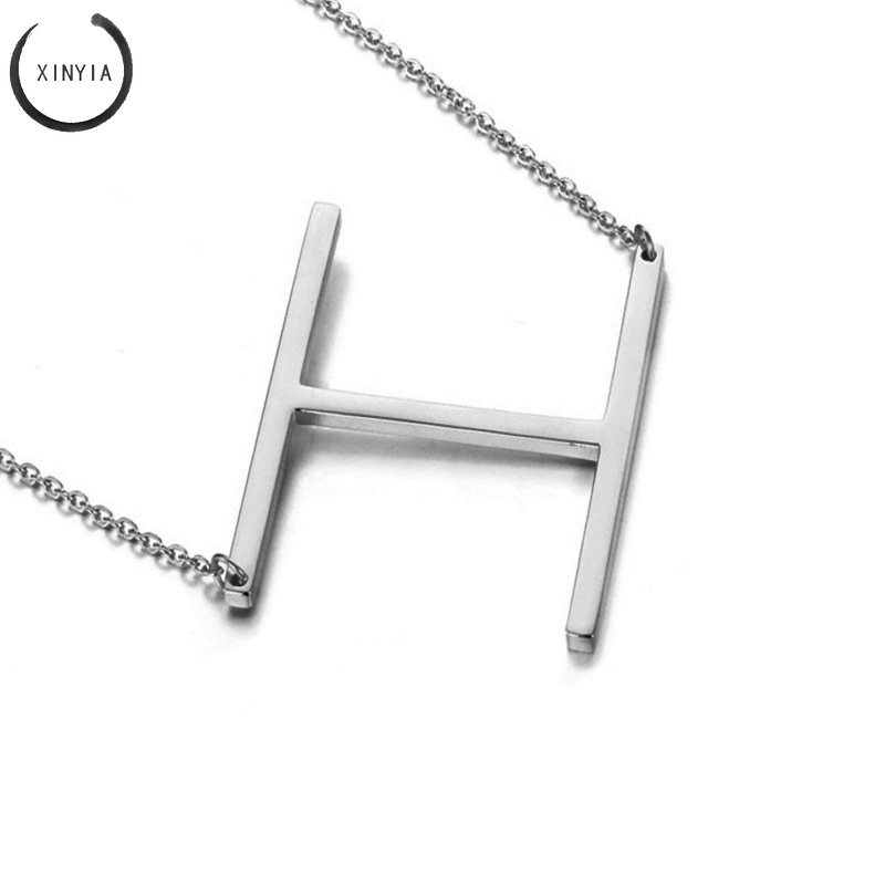 Kalung Titanium 18K,Emas Wanita Aksesoris,Pendant Necklace 26 English Letter,Fashion Accessories