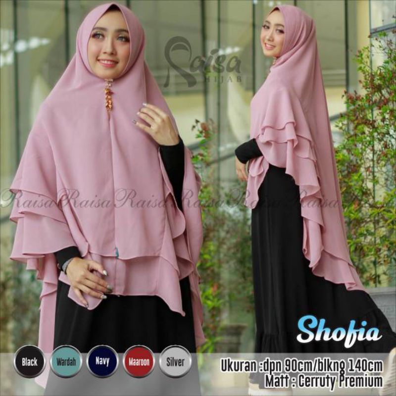 KHIMAR SYAR'I SHOFIA RAISA HIJAB KHIMAR JUMBO CANTIK PREMIUM CERUTY