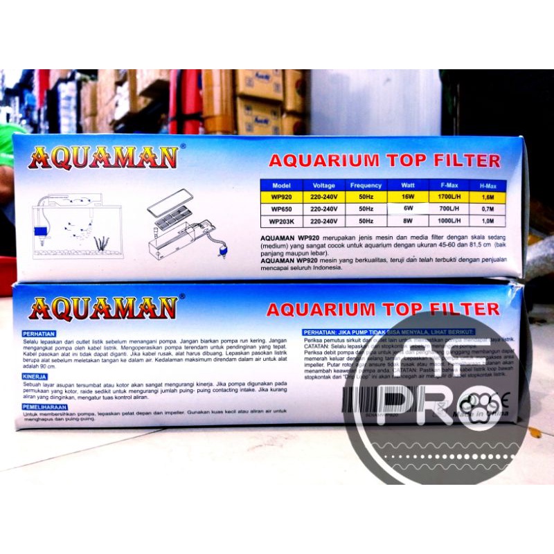 PROMO MURAH Pompa Aquarium Box filter Lengkap Aquaman WP 920