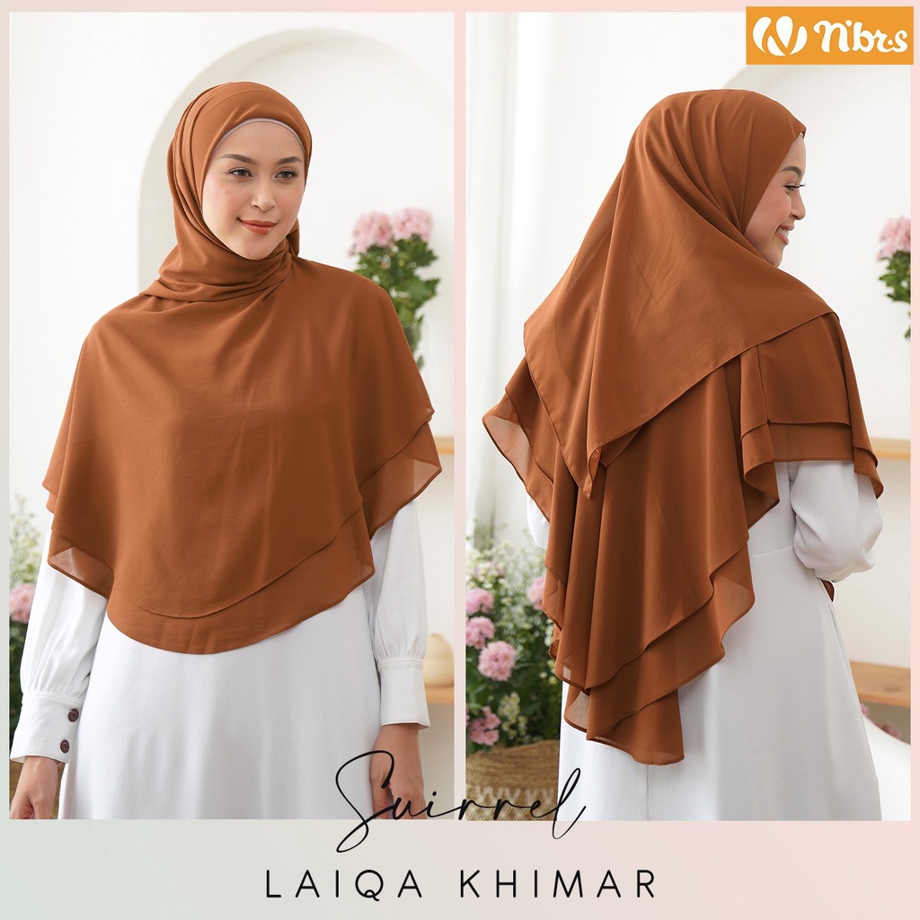 Nibras Hijab Laiqa Khimar Bahan Ceruty Hijab Syar'i Menutup Dada Khimar Segi Empat Kekinian Modern