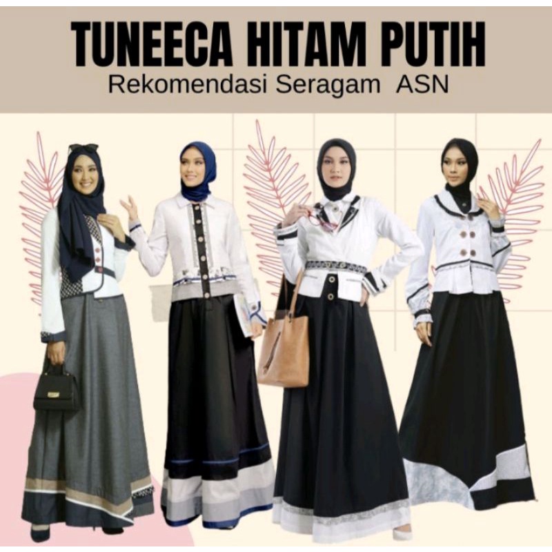 GAMIS TUNEECA NUANSA HITAM PUTIH SALE 30%